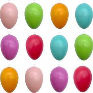 Set de 12 oua pentru Paste Mijoma. plastic, multicolor, 6 x 4 cm - Img 1