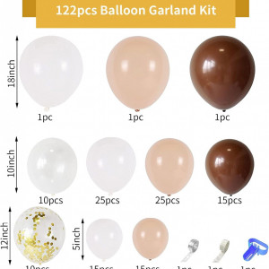 Set de 122 baloane KAINSY, latex, multicolor - Img 6