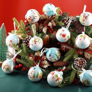 Set de 14 globuri de Craciun Abxmas, multicolor, plastic, 7,5 cm - Img 3