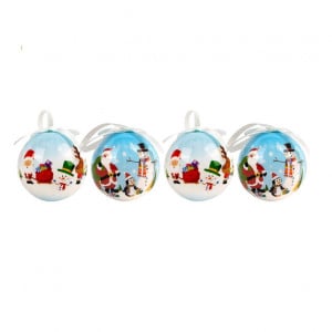 Set de 14 globuri de Craciun ABXMAS, multicolor, plastic, 7,5 cm