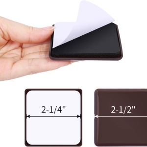 Set de 16 glisoare pentru mobilier Ezprotekt, EVA/pasla/plastic, maro, 64 mm