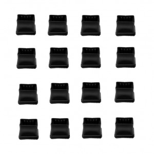 Set de 16 protectii pentru picioarele scaunului Vabneer, patrate, negru, silicon/pasla, 30-35 mm