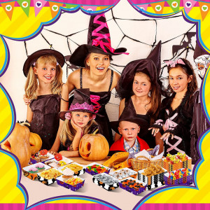 Set de 160 de tavi pentru bomboane de Halloween Nuenen, multicolor, hartie, 12,9 x 8,1 x 4,3 cm - Img 5