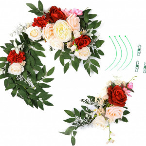 Set de 2 aranjamente florale artificiale pentru cununie FLCSIed, metal/plastic, multicolor