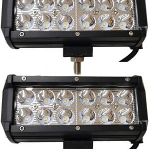 Set de 2 bare LED pentru masina ASEMI, otel inoxidabil/sticla, negru, 16,2 x 8 x 6 cm