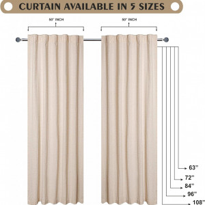 Set de 2 draperii GFI LINEN CLUBS, in, bej, 127 x 274.3 cm - Img 5