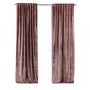 Set de 2 draperii Lilijan Home & Curtain, poliester, roz inchis, 140 x 325 cm
