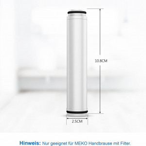 Set de 2 filtre de inlocuire pentru cap de dus MEKO, 15 straturi filtrante, alb, 10,8 x 2,5 cm 