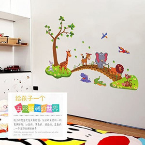 Set de 2 foi cu autocolante pentru copii Kibi, multicolor, animale, vinil, 86 x 135 cm - Img 7