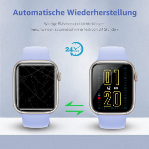 Set de 2 folii de protectie pentru Apple Watch Series 8/7 Wsky, sticla securizata, transparent, 41 mm - Img 2