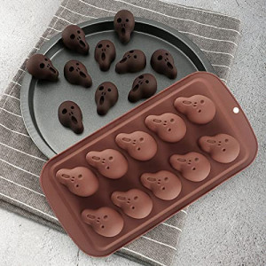 Set de 2 forme pentru ciocolata de Halloween SILICANDO, silicon, maro, 21,5 x 11 cm - Img 4