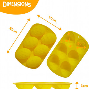 Set de 2 forme pentru prajituri de Paste Twiddlers, silicon, galben, 13 x 21 cm - Img 5
