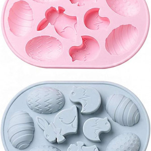 Set de 2 forme pentru prajituri XYDZ, silicon, albastru/roz, 22, 9 x 15 cm