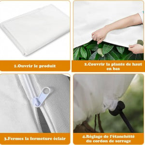 Set de 2 huse protectie impotriva inghetului Nuyikaso, textil, alb, 80 x 100 cm