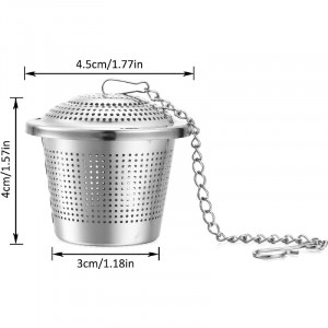 Set de 2 infuzoare cu lant pentru ceainic Mogokoyo, otel inoxidabil, argintiu, 3 x 4 x 4,5 cm - Img 6