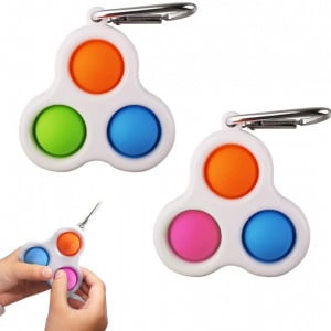Set de 2 jucarii anti-stres cu breloc Touchbool, ABS/cauciuc/metal, multicolor, 7,62 x 7,62cm - Img 1