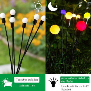 Set de 2 lumini decorative cu incarcare solara Dawris, LED, metal/plastic, multicolor, 70 cm - Img 6