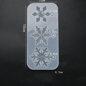 Set de 2 matrite pentru fulgi de zapada CJHKQNZWT6, silicon, alb, 15 x 7 cm / 8,8 x 4 cm - Img 4