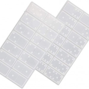 Set de 2 matrite pentru piese de domino LAIYOHO, silicon, alb, 112 x 205 mm