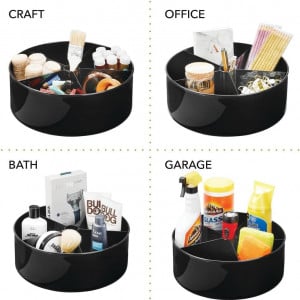 Set de 2 organizatoare mDesign, otel inoxidabil/plastic, negru, 29,2 x 11,5 cm - Img 6