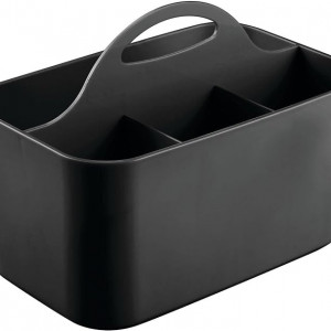 Set de 2 organizatoare mDesign, plastic, negru, 15,2 x 24,3 x 17,2 cm