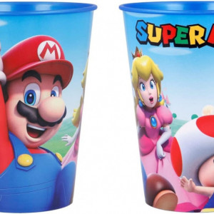 Set de 2 pahare pentru copii ILS I LOVE SHOPPING, Super Mario, plastic, multicolor, 260 ml - Img 1