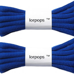 Set de 2 perechi de sireturi pentru incaltaminte Lorpops, albastru, poliester, 120 cm