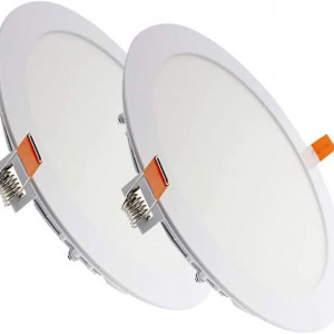 Set de 2 plafoniere LEDUNI ®, Lumina alba rece 6000k, aluminiu, LED, 20W, AC, 230V - Img 1