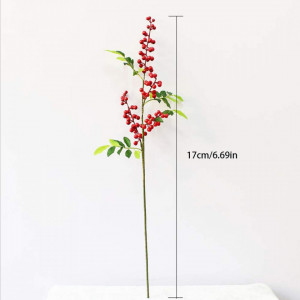 Set de 2 plante artificiale Hpamba, metal/plastic, verde/rosu, 17 cm - Img 4