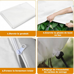 Set de 2 saci de protectie a plantelor Nuyikaso, textil, alb, 80 x 100 cm - Img 2