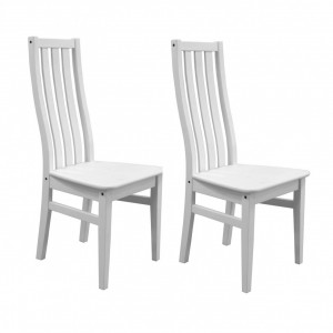 Set de 2 scaune Aira Home Affaire, lemn masiv, alb, 102 x 43 x 52 cm