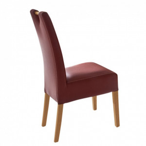Set de 2 scaune Alessia piele sintetica/lemn masiv, rosu, 47 x 99 x 59 cm - Img 2