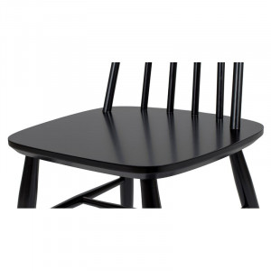 Set de 2 scaune Ascella, lemn masiv, negru, 81 x 42,5 x 45 cm - Img 5