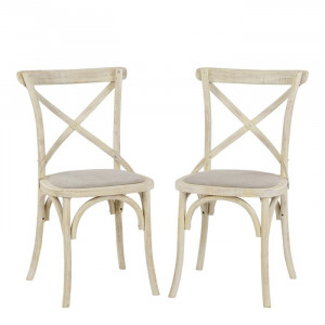 Set de 2 scaune Basche din lemn masiv, 89 x 50 x 50cm - Img 2