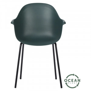 Set de 2 scaune Breakers, plastic/metal, verde/negru, 84 x 56 x 56 cm