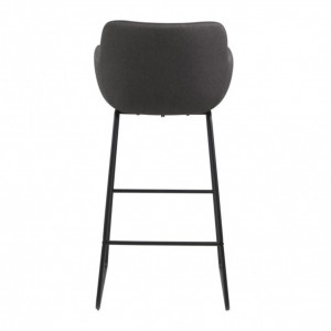 Set de 2 scaune de bar Borris tesatura/metal, gri/negru, 52 x 100 x 53 cm - Img 2