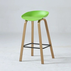 Set de 2 scaune de bar Karll, polipropilena/metal, verde/natur, 75 x 48 cm - Img 3