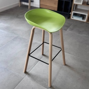 Set de 2 scaune de bar Karll, polipropilena/metal, verde/natur, 75 x 48 cm - Img 12