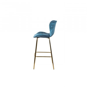 Set de 2 scaune de bar Lily din catifea, albastru - Img 7