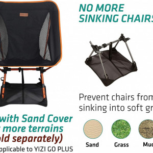Set de 2 scaune de camping Trekology, metal/plasa, negru/portocaliu, 71 x 30,5 x 48 cm - Img 2