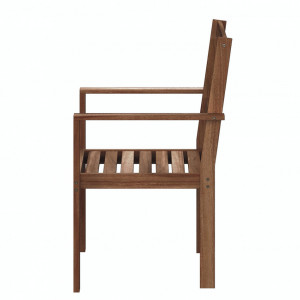 Set de 2 scaune de gradina Mimo lemn masiv salcam, maro, 58 x 85 x 54 cm - Img 2