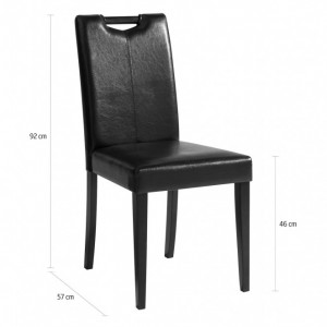 Set de 2 scaune de living Siena piele sintetica/lemn, maro inchis, 43 x 57 x 92 cm - Img 5