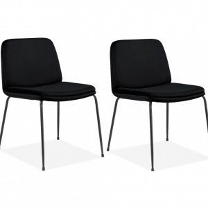 Set de 2 scaune Heine Svaneke, catifea, neagra, 51 x 59 x 78 cm