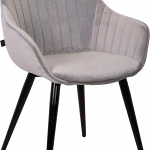 Set de 2 scaune Isalie, gri/negru, 57 x 62 x 84 cm - Img 5