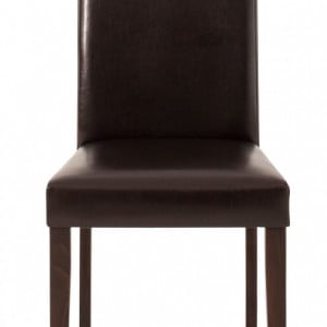 Set de 2 scaune Lucca piele sintetica/lemn masiv de pin, maro inchis, 43 x 56 x 92 cm - Img 8
