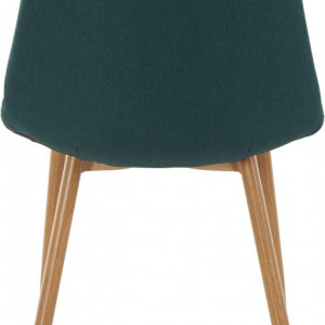 Set de 2 scaune Miller, tesatura/metal/decor stejar, verde inchis, 44x52x87 cm - Img 5