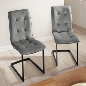 Set de 2 scaune Ofelia - gri /negru - Img 8