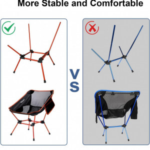Set de 2 scaune pliabile pentru camping FBSPORT, nailon/aluminiul, portocaliu/negru/gri, 65 x 52 cm , maxim 150 kg - Img 7
