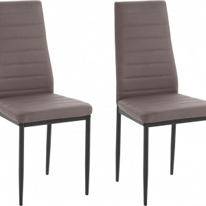 Set de 2 scaune Sandy, piele sintetica/metal, maro, 42 x 53 x 96 cm