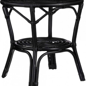Set de 2 scaune si o masuta pentru gradina Zambia, ratan, negru